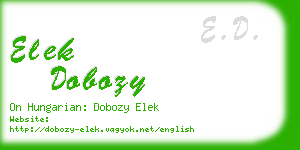 elek dobozy business card